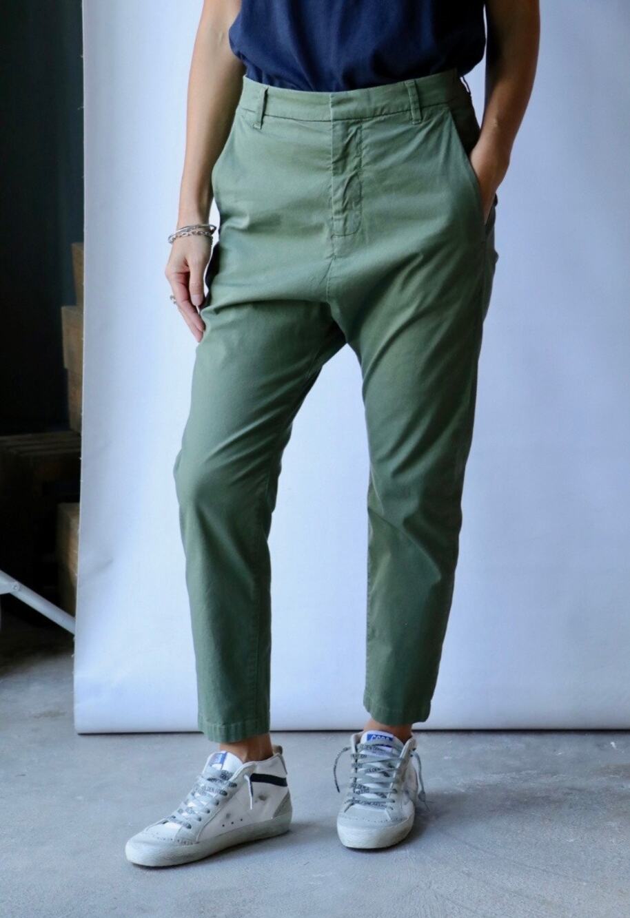 Nili Lotan Paris Pants Camo Green Cotton Size 00 New